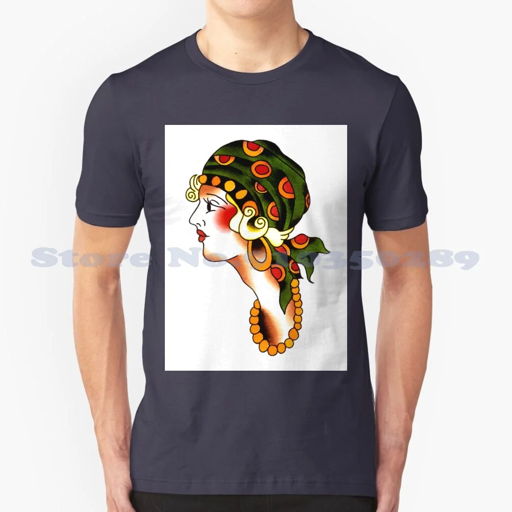 

Женская Цыганская Милая традиционная Кружевная футболка с татуировками черная белая серая модная женская футболка Цыганская Милая традиц...