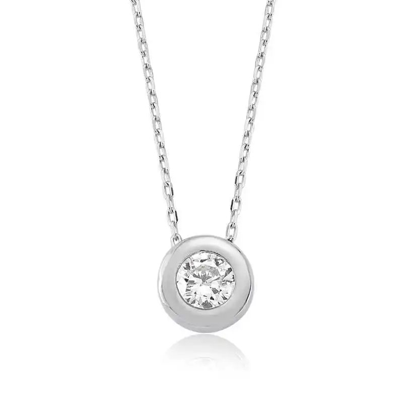 

Silver Single Cubic Zirconia Women Necklace