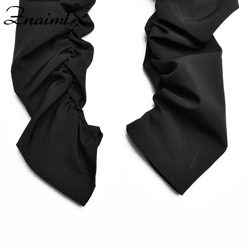 

Znaiml Autumn Sexy Square Collar Blouse Women White Puff Sleeve Crop Top Elegant Bubble Sleeve Skinny Bodycon Nightclub Top Cors