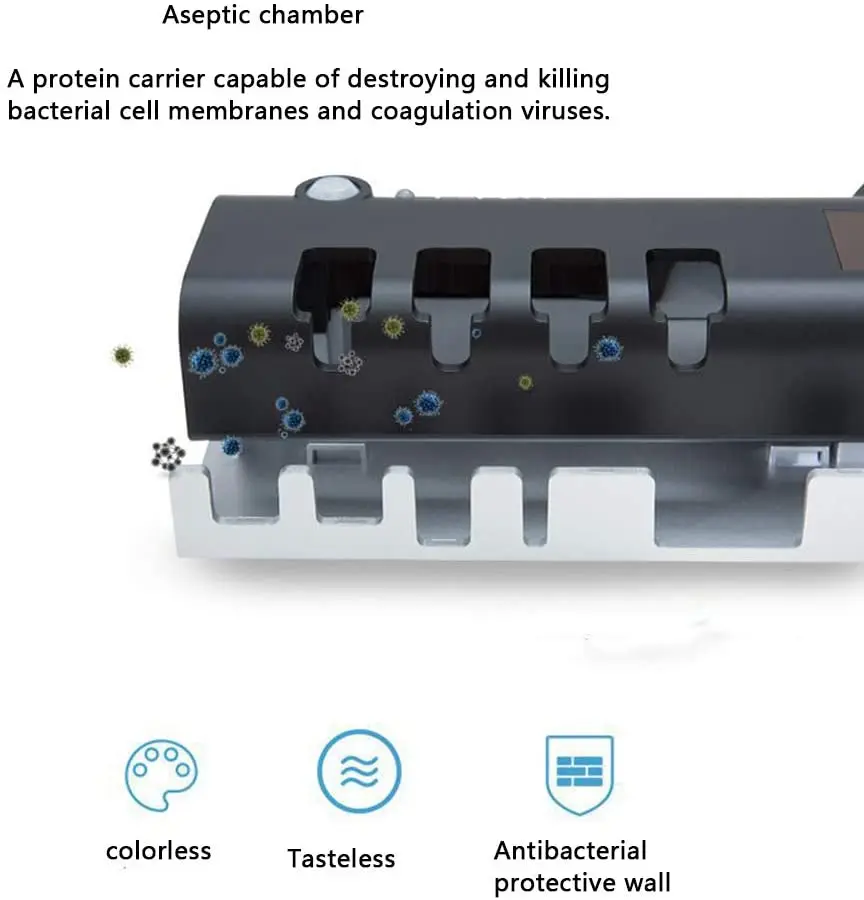 Настенный держатель для зубной щетки стерилизатор с автоматическим дозатором