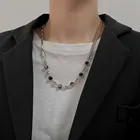 Cosysail панк лед треснувший бисером ожерелье геометрия из нержавеющей стали колье для женщин мужчин вечерние ринка хип-хоп ювелирные изделия подарок