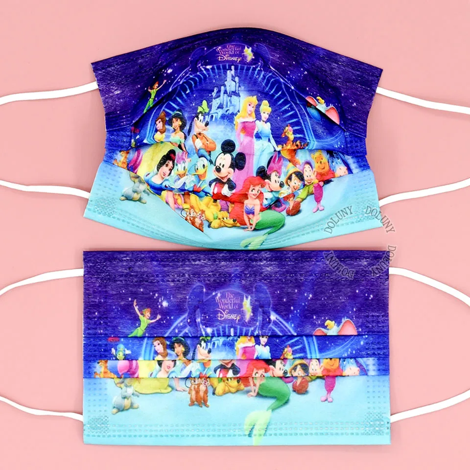 Одноразовая трехслойная мультяшная детская маска Disney с героями мультфильмов