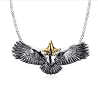 mens pendant hip hop chain necklace animal flying eagle pendant necklace vintage punk long chian hip hop jewelry accessories