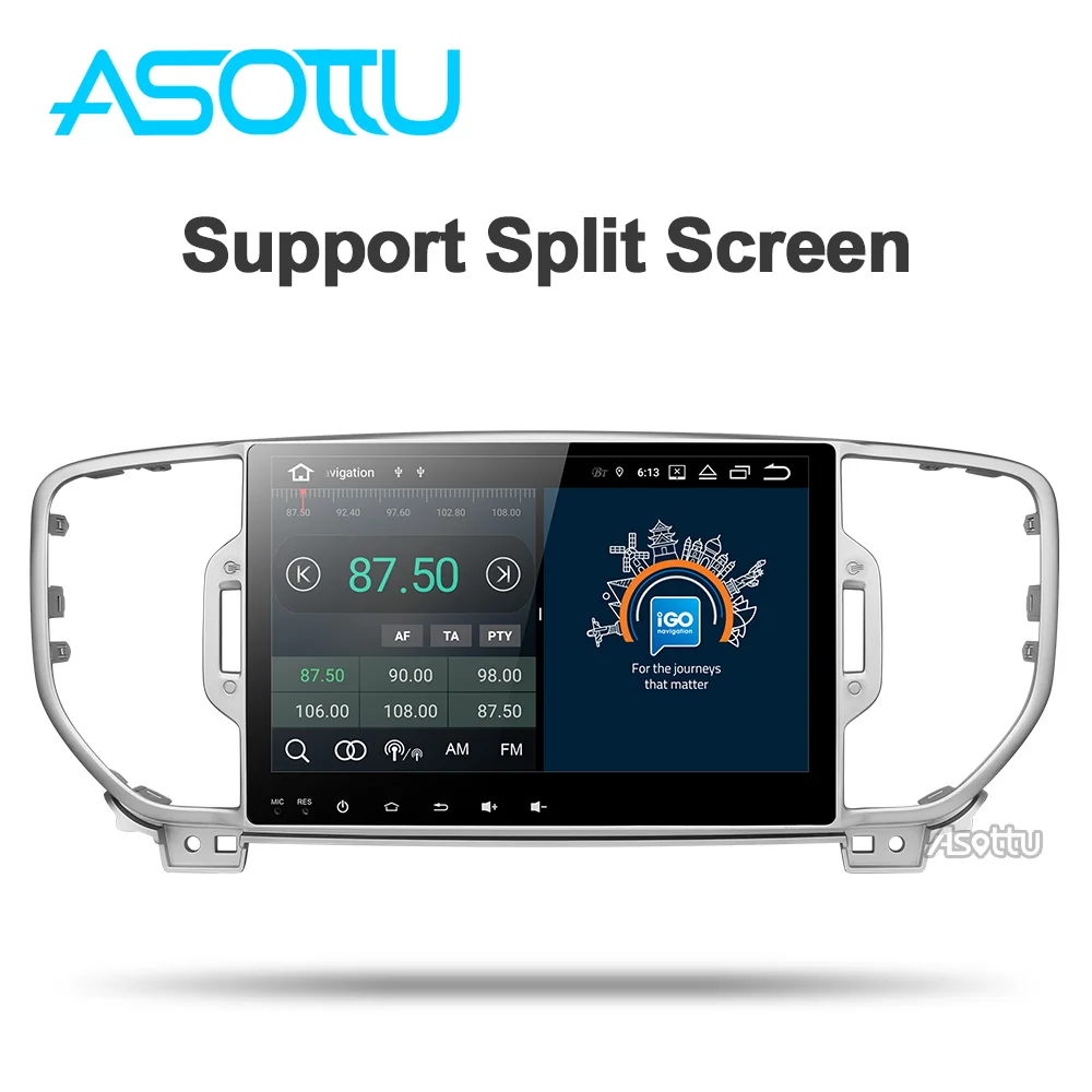 Автомобильный dvd плеер Asottu KI605 dsp IPS android 9 0 PX30 для kia sportage 4 QL 2016 2017 2018 gps навигация 1 din