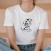 women graphic spotted dog theme printing cute summer spring 90s style casual fashion female clothes tops tees tshirt t shirt