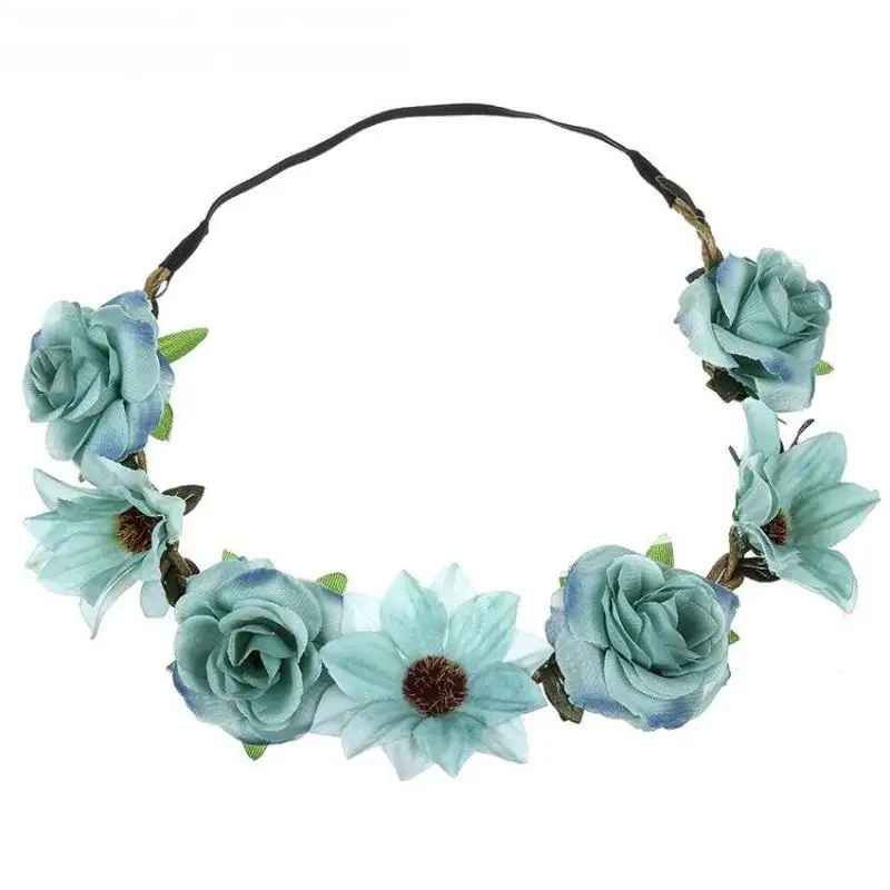 Богемный венок повязка на голову для невесты Цветочная свадебная корона пляжа