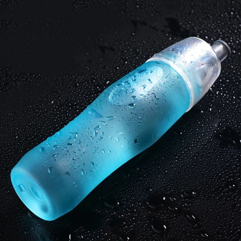 

740ML Scrub Sports Water Bottle Portable Plastic Spray Bottle Leakproof Travel Cup Candy Color Yoga Camping Drinking Tools
