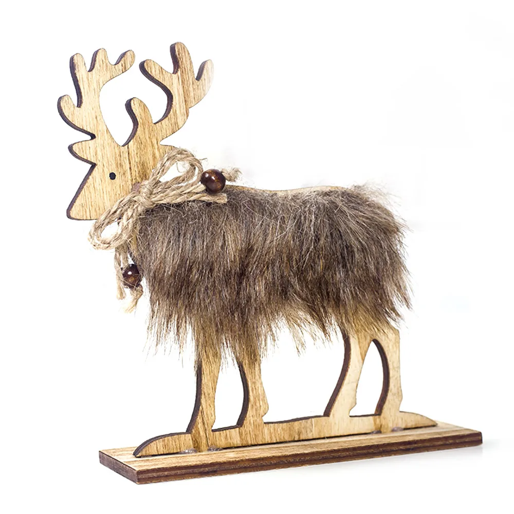 Подвески в виде пушистого лося 3 размера украшение для вечеринки деревянный