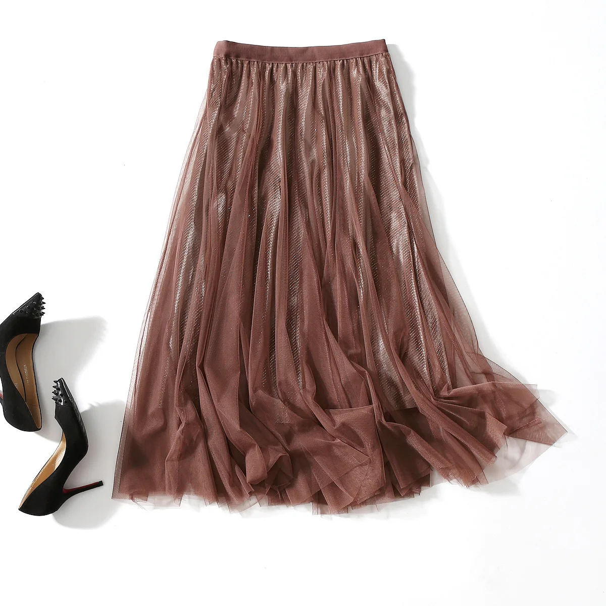 Женские осенние сексуальные кружевные плиссированные длинные юбки для дам