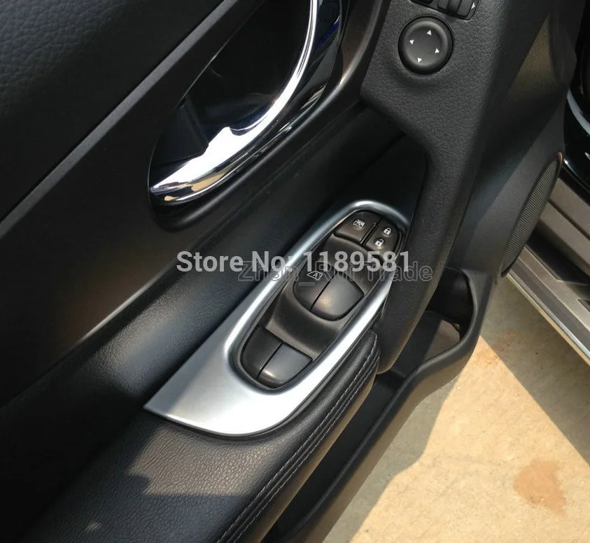 

For Nissan Qashqai 2014 2015 2016 ABS Pearl Chrome Interior Door Window Armrest Cover Buttons Switch Panel Trim Molding Garnish