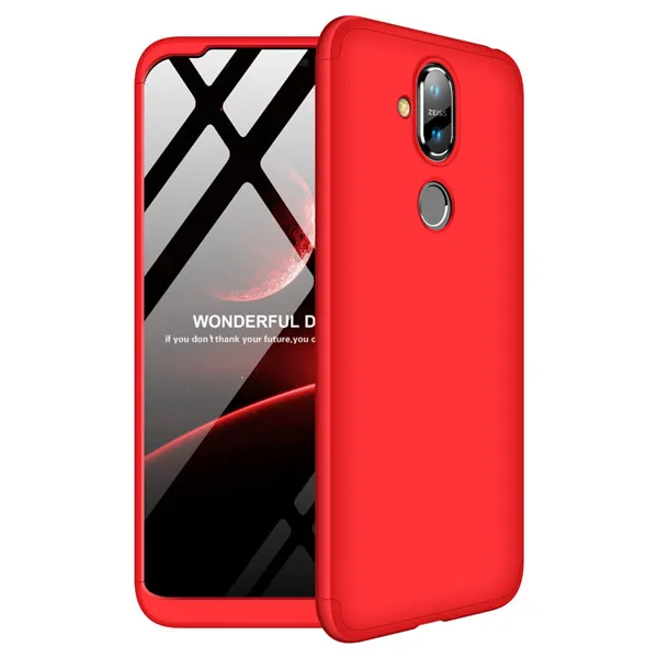 red 3 в 1 360 Жесткий Роскошный чехол для Nokia 7 6,1 Plus противоударный матовый пластиковый закаленное стекло Полный Чехол для Nokia 8,1 X6 X7 - Цвет: red