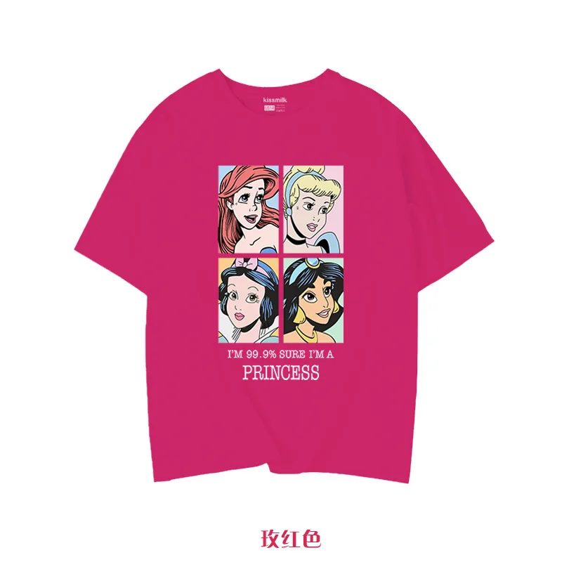 

Disney 2021 Snow White T-shirt Short sleeve Harajuku cotton loose student round neck plus size T-shirt miraculous ladybug