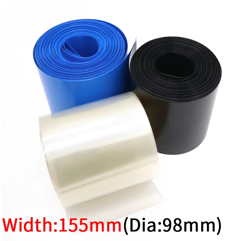 

Dia 98mm PVC Heat Shrink Tube Width 155mm Lithium Battery Insulated Film Wrap Protection Case Pack Wire Cable Sleeve