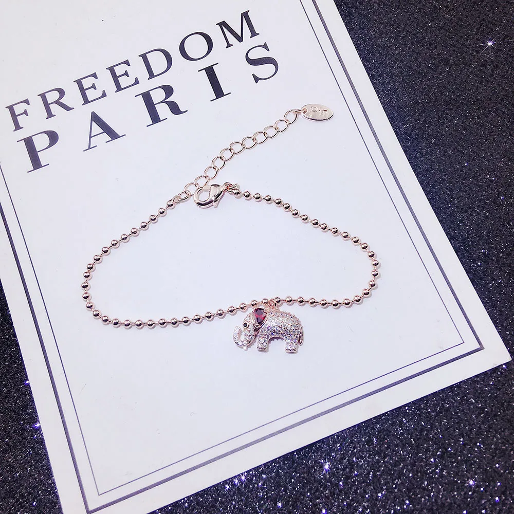 Тренд Красный Циркон Кристалл Слон ожерелье ментальные животные Шарм цепь