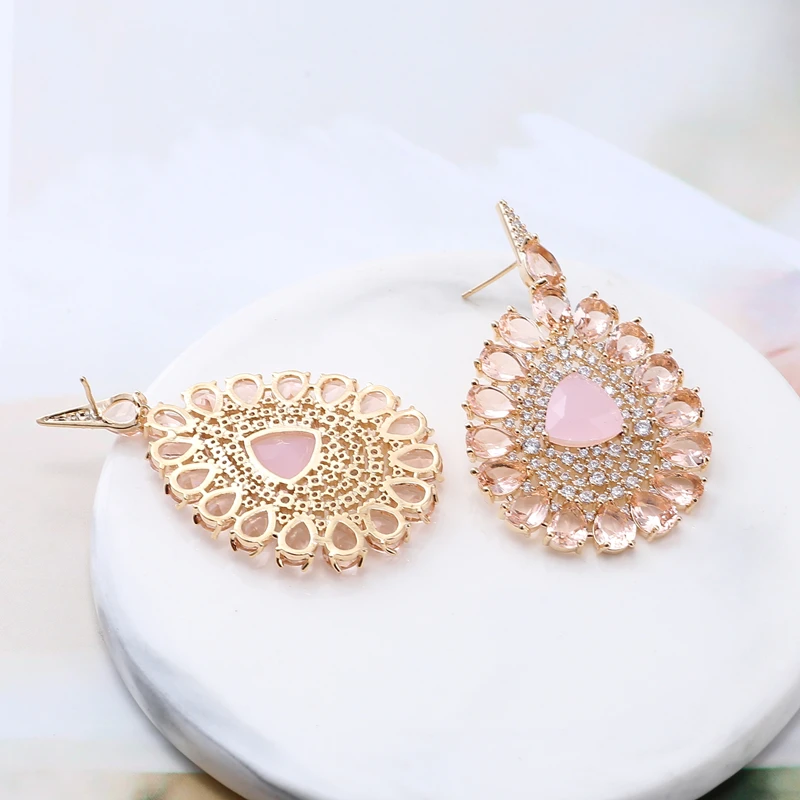 Серьги-подвески женские с фианитами и кристаллами | Украшения аксессуары