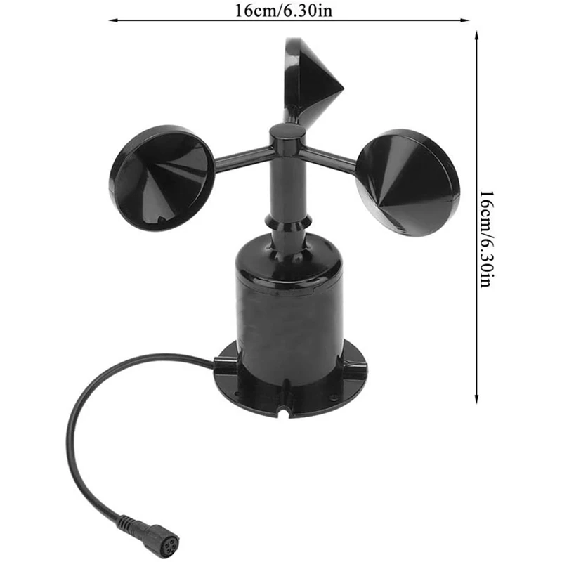 

Three Cups Wind Speeds Sensor Anemometer Environment Signal Output Pulse Type Anemometers 0-70 M/S