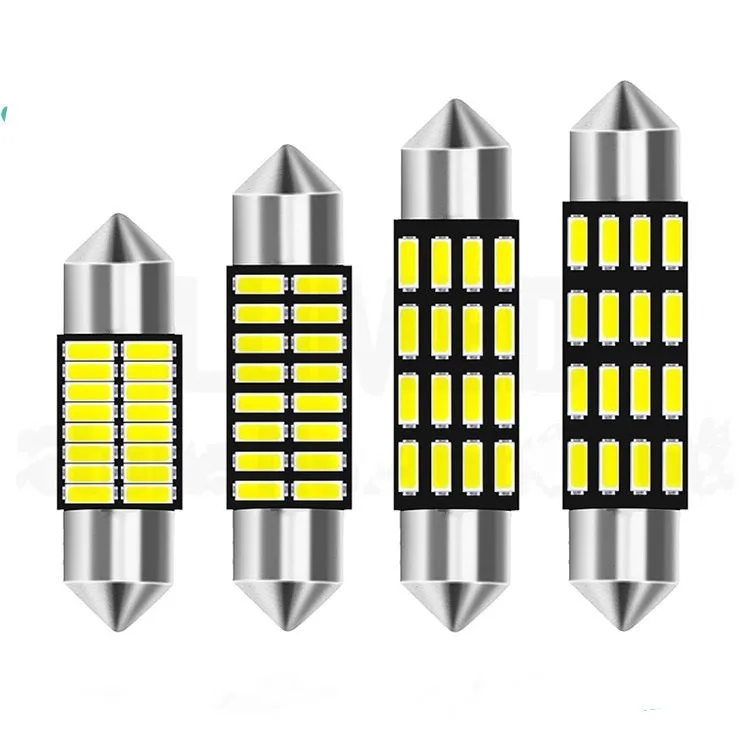 

10pcs Festoon C5W Led 4014 16SMD 16 SMD 12V Interior Lights 31mm 36mm 39mm 41mm Dome Lamps Reading Light 180LM