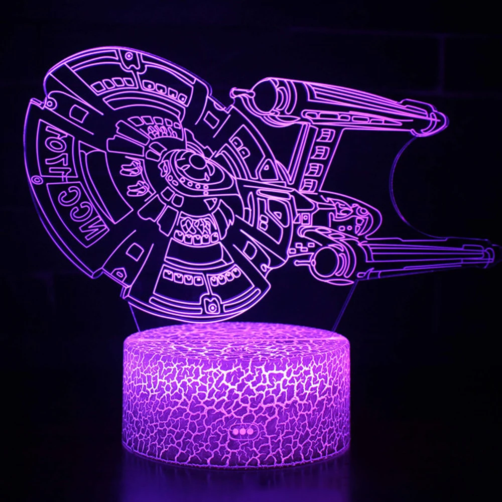 

Children's Bedroom Decorative Table Lamp 7 Color Remote Control Table Lamp Led Acrylic Visual Stereo Light Touch Table Lamp