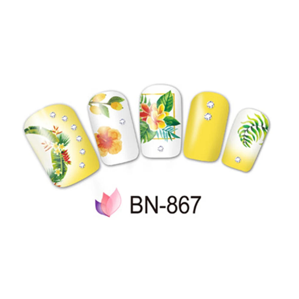 Flower Leaf Flamingo Nail Art DIY Decor Sticker Water Transfer Manicure Decal | Красота и здоровье
