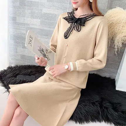 10 Женский комплект 2 шт. вязаный костюм Ms. Fashion тонкая рубашка вышитый свитер сумка бедра бахрома половина юбка из двух частей женская одежда - Цвет: 10