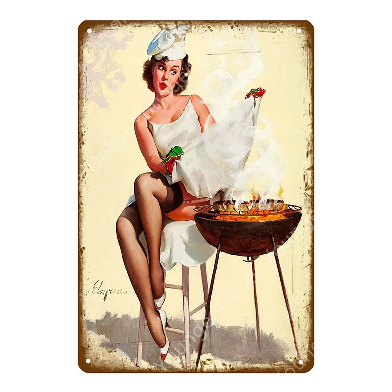 YD3160EI Винтаж ретро сексуальная леди Pin Up девушка живопись оловянные знаки металлический плакат стикер стены бар кофе дом клуб домашний декор YI-076 - Цвет: YD3160EI