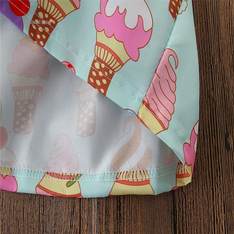 

Casual Toddler Kids Icecream Dress Baby Girl Halter Backless Tutu Sundress Summer Clothes Vestidos New Floral Baby Girl Clothing