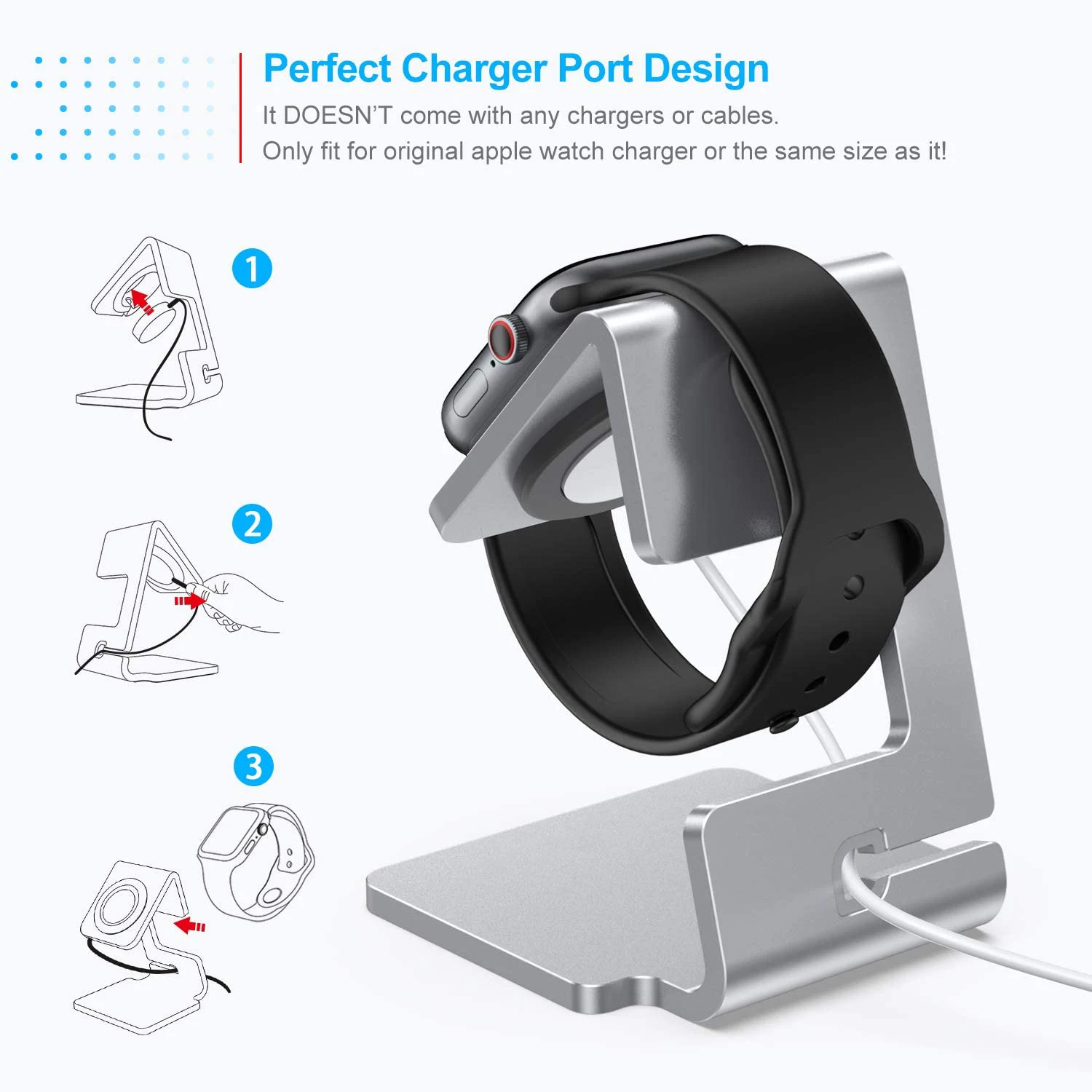 Изысканный алюминиевый силиконовый кронштейн зарядная док-станция зарядный