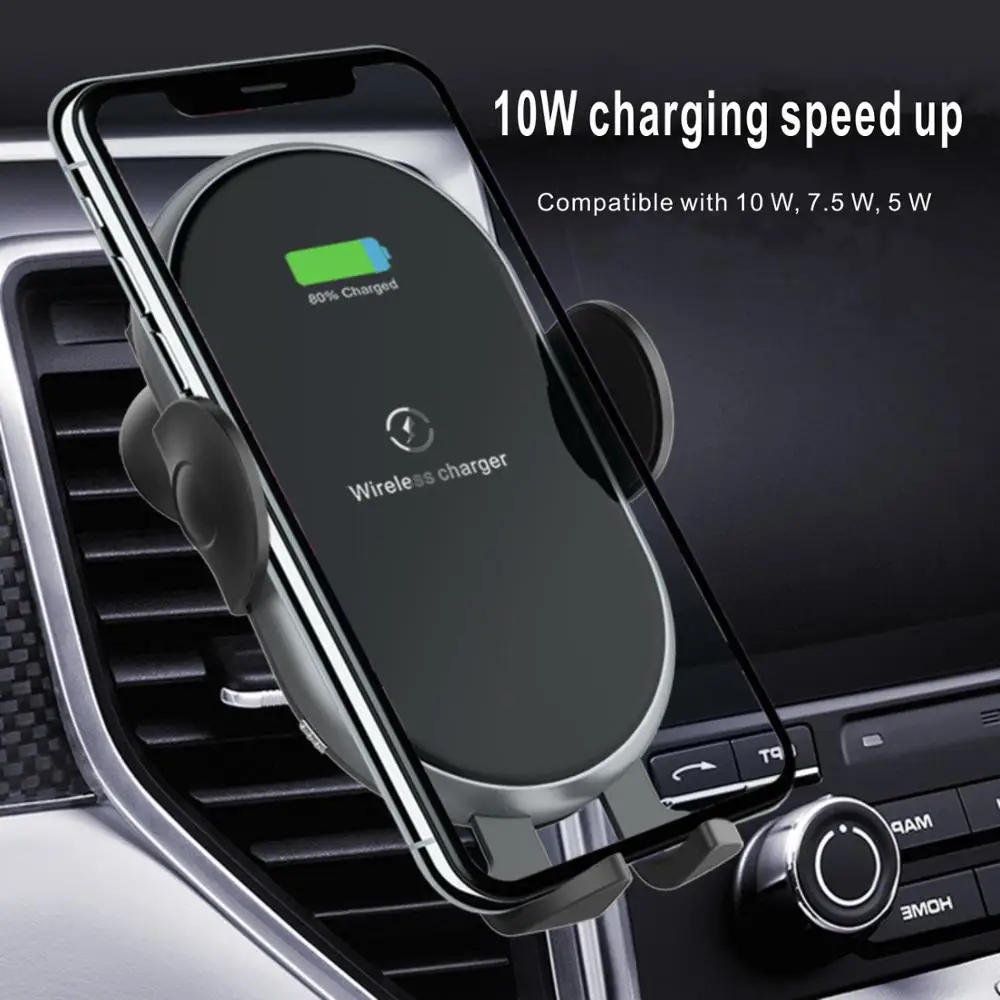 Беспроводное Автомобильное зарядное устройство Qi с usb-портом для быстрой зарядки