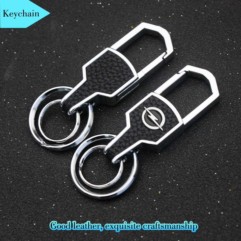 

3D Metal Alloy Car Logo Emblem Key Chain Keyring Leather Buckle Braided for Opel Astra H G J Insignia Mokka Zafira Corsa Opc