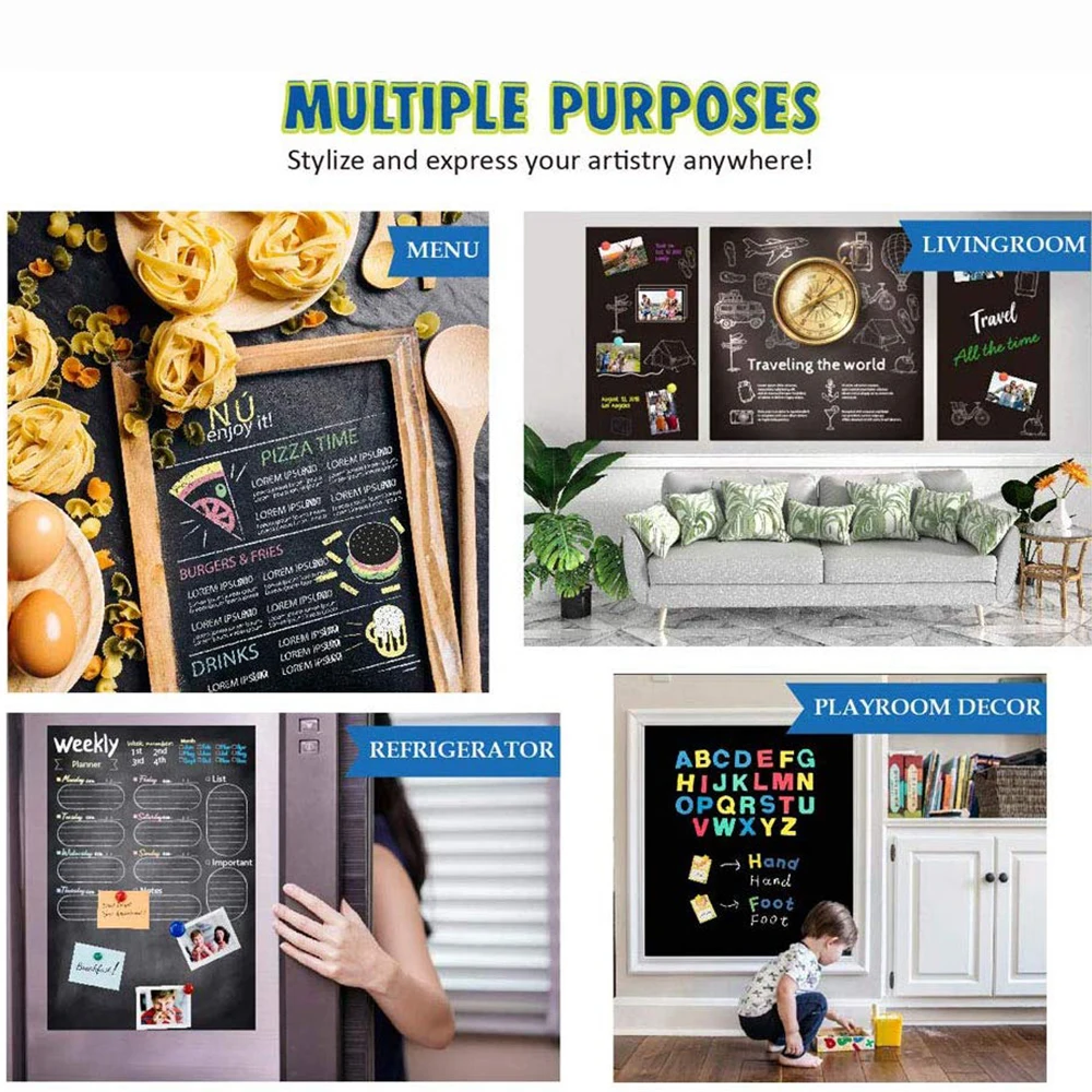 

Chalknetic Magnetic Chalkboard Contact Paper for Wall Self Adhesive Chalk Board Wallpaper Learning Board for Homeschool Kids
