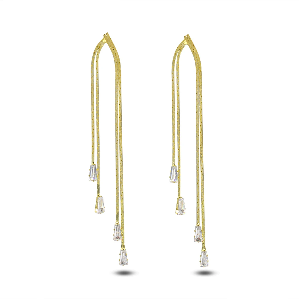 

Ladies Earrings Fashion Charm Strip Zircon Tassel Earrings Banquet Engagement Earrings To Send Girlfriend Birthday Gifts