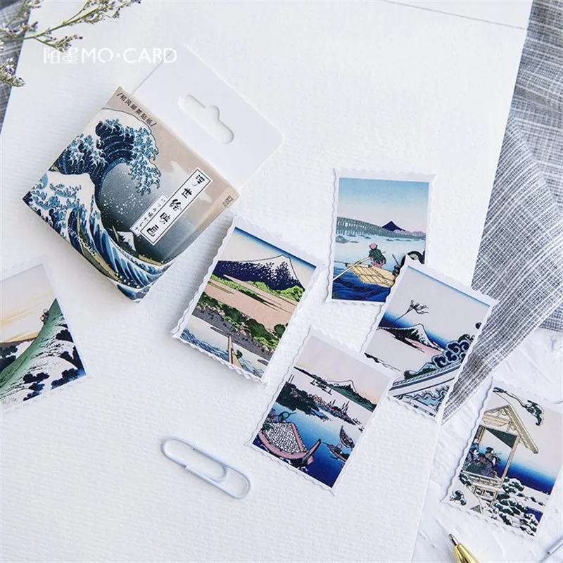 

46pcs/bag Life Landscape paint Stationery Stickers Sealing Label Travel Sticker Diy Scrapbooking Diary Planner Albums Decoration