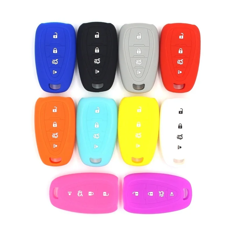 

Silicone Key Fob Case Cover Skin Sticker Protected for Chevrolet Equinox Camaro AVEO Impala GMC Terrain BTN Accessories