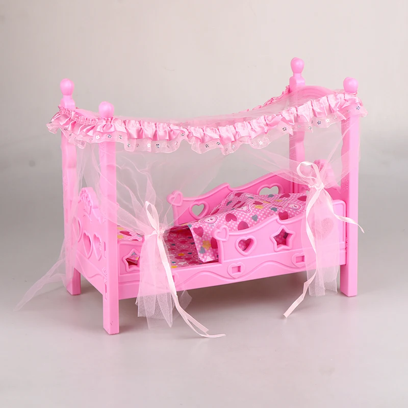 

1PC Children Girls Play House Toy Bed Princess Doll Toys Shaker Hammock Simulation Bed Model Doll Accessories