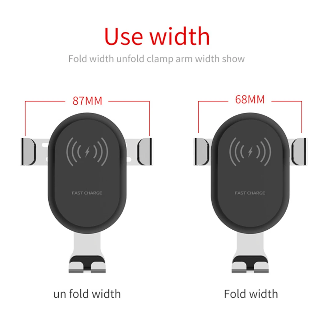 

BQ001 Replacement for iPhone/Samsung Car Mount Qi Wireless Charger Automatic Clamping Fast Charging Phone Holder