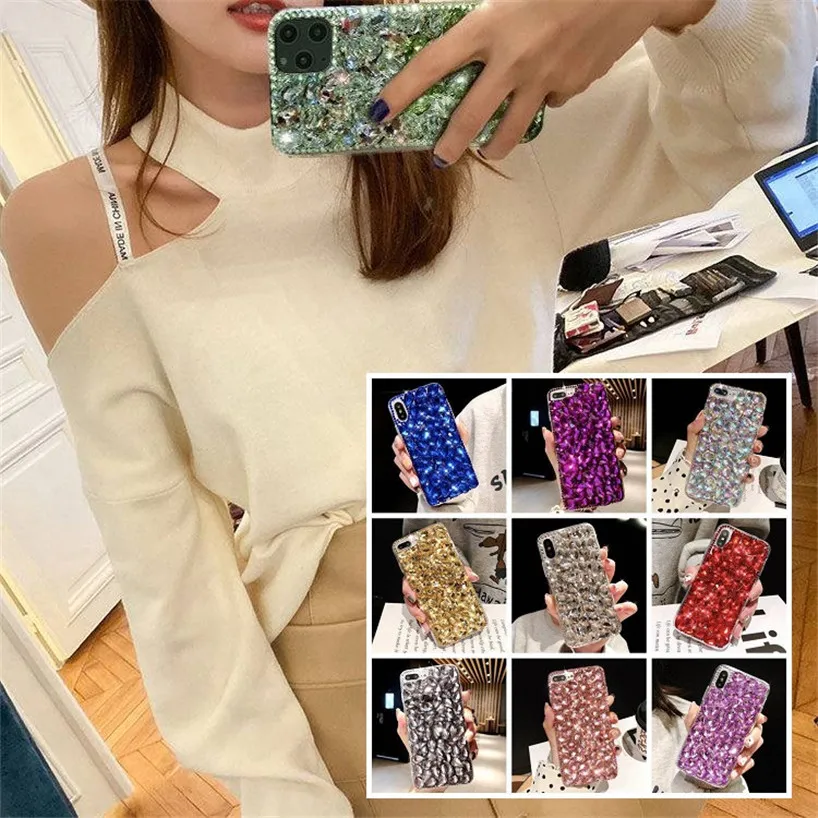

Crystal Rhinestone Case Cover For iPhone XS Max Bling Jewelled Diamond Case For iPhone 11 Pro Max 12 Mini XS X XR 8 Plus 6 7 SE