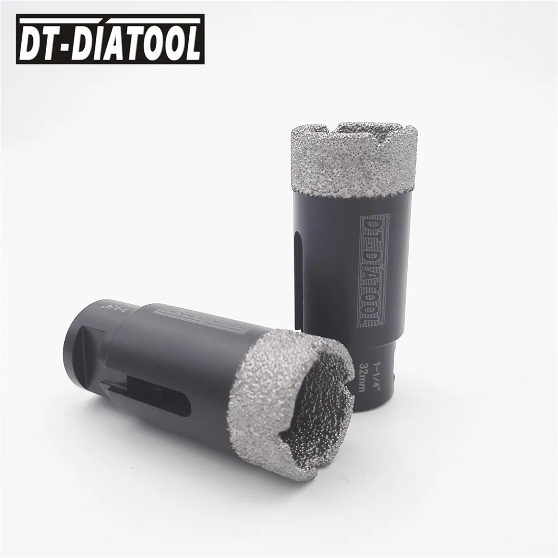 

DT-DIATOOL 2pcs 5/8-11 Thread Dia 1-1/4" Vacuum Brazed Diamond Dry Drilling Core Bits Porcelain Tile Granite Marble Hole Saw