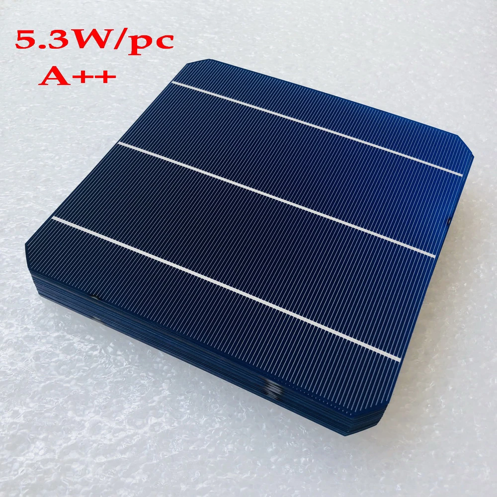 

A grade 5.35W 156m Mono Monocrystalline solar cell 21.9% high efficiency 100pcs 20.4% efficiency 6x6 Monocrystalline solar cells