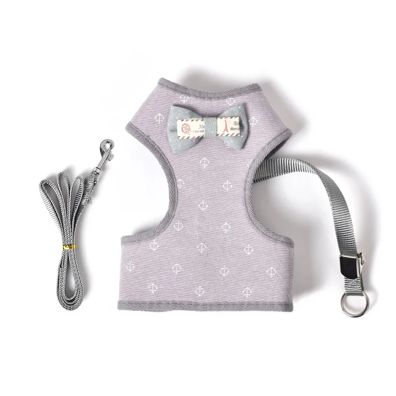 

Puppy Dogs Collar Polyester Mesh Harness For Small Medium Pets Cat Adjustable Vest Walking Lead Leash