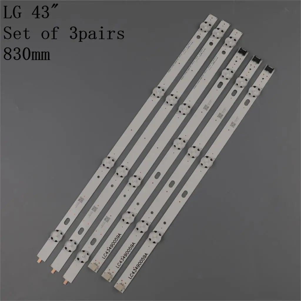 

3 Pçs/set tira retroiluminação LED para LG 43UJ6300 43UJ6500 43UJ6560 43UJ651V 43UJ561V 43UJ701V 43UK6200 43UJ630V 43UJ635V /614