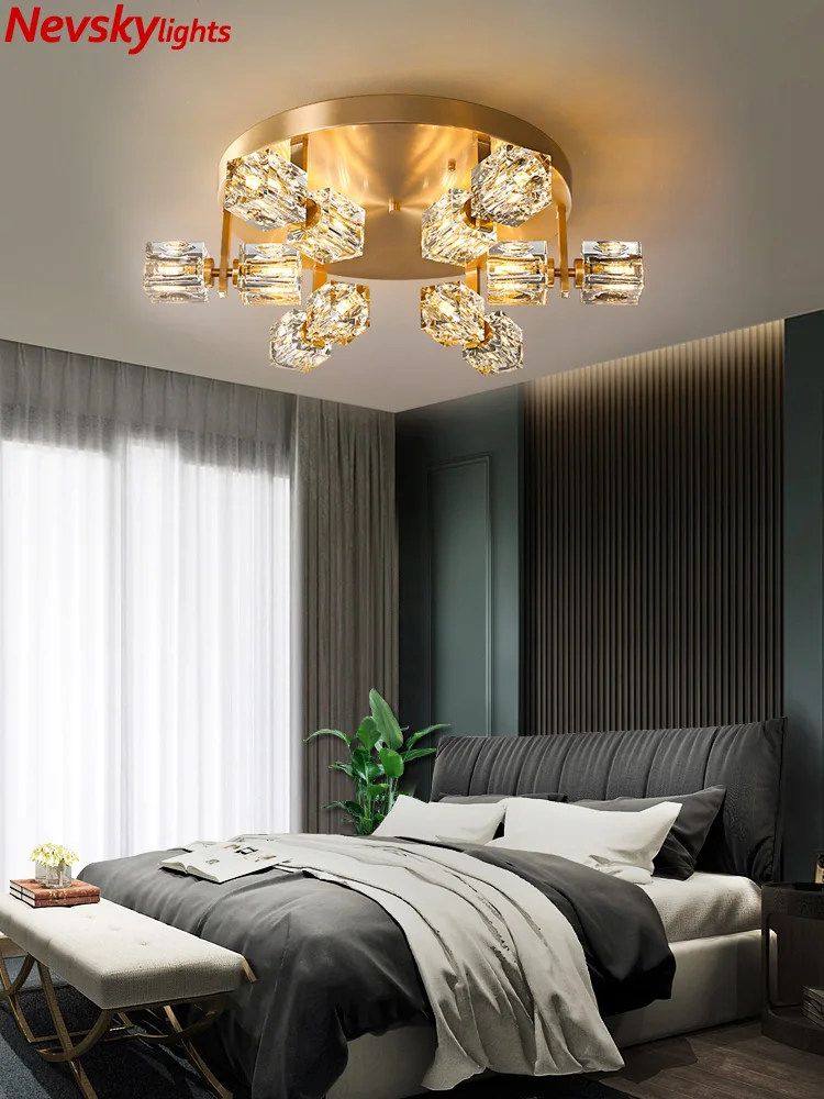 

luxury crystal chandeliers living room minimalist ceiling lamps dining room led hanging lighting fixtures brass lustres cristal