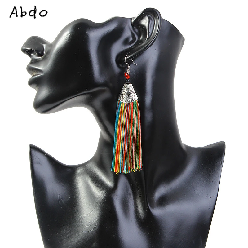 Новые роскошные богемные хрустальные серьги с кисточками черные белые синие