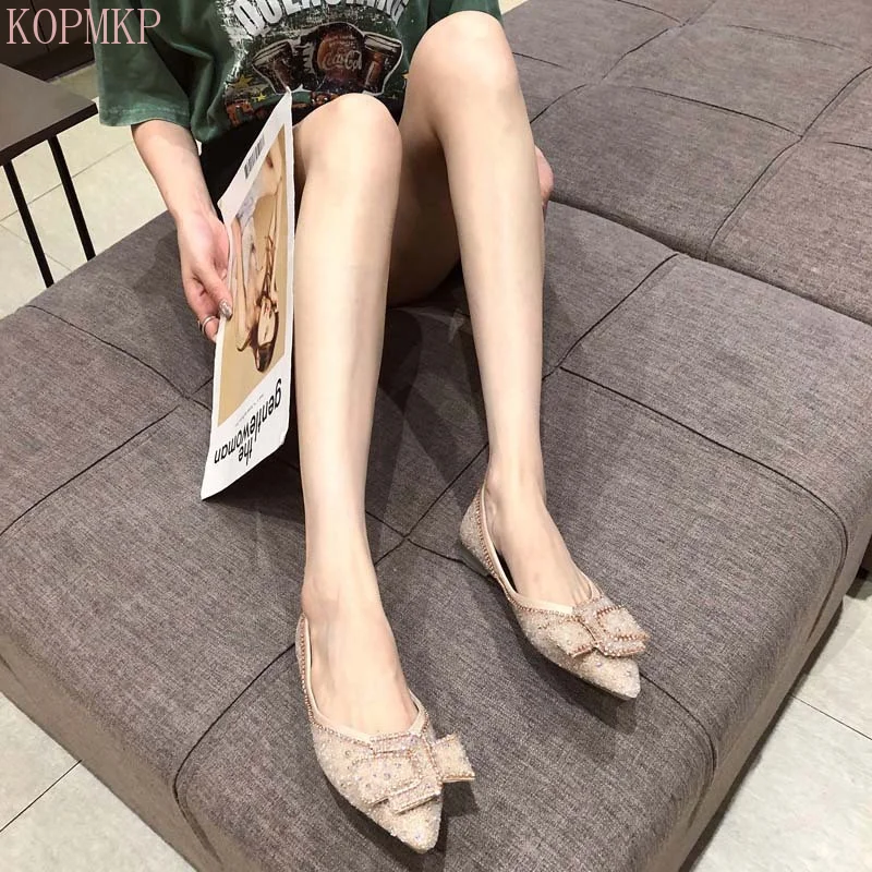 

Shoes Woman Flats Pointed Toe Shallow Mouth Casual Female Sneakers Slip-on Soft Modis Dress New Summer Slip on Boat 2021