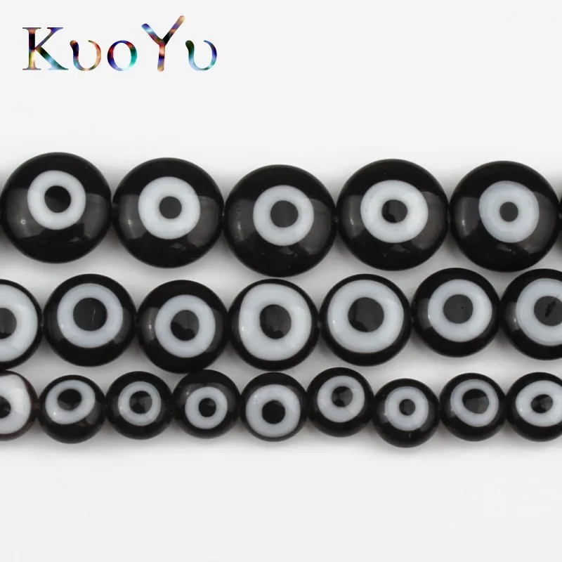 Черный с клипсами Дурной глаз бисерами из окрашенным стекла двойным остеклением