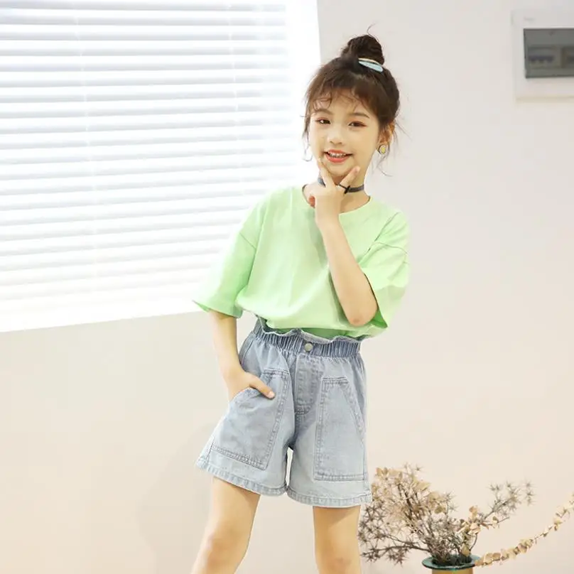 Джинсовые шорты для маленьких девочек Новинка лета 2020 детские брюки с большими