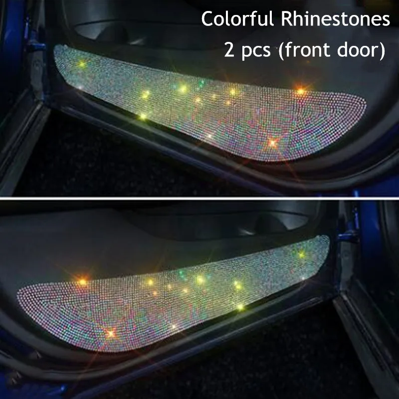 

Hot Rhinestone Door Anti-kick Pad Rhinestone Door General Protective Pad Anti-kick Dirty Sticker Anti-collision Sticker