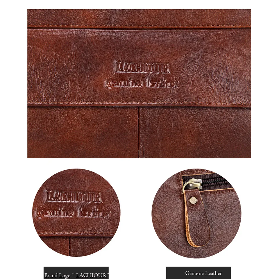 

Men Genuine Leather Handbags Casual Leather Laptop Bags Male Business Travel Messenger Bags Men's Crossbody Shoulder Bag