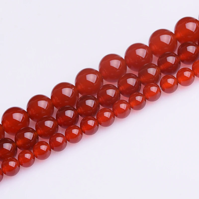 

7A Quality Natural Red Agates Stone Beads 4/6/8/10/12mm Round Loose Red Agat Beads For Jewelry Making DIY Bracelet Strand 15''