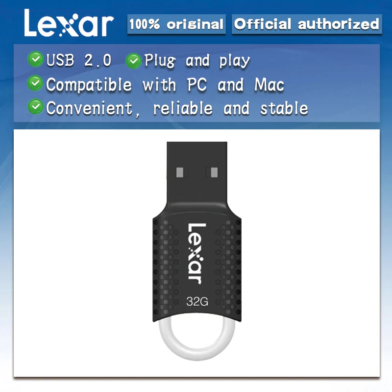 USB 2 0 100% оригинал Lexar V40 флэш-накопитель Высокая скорость 16 ГБ 32 Флешка Мини U диск