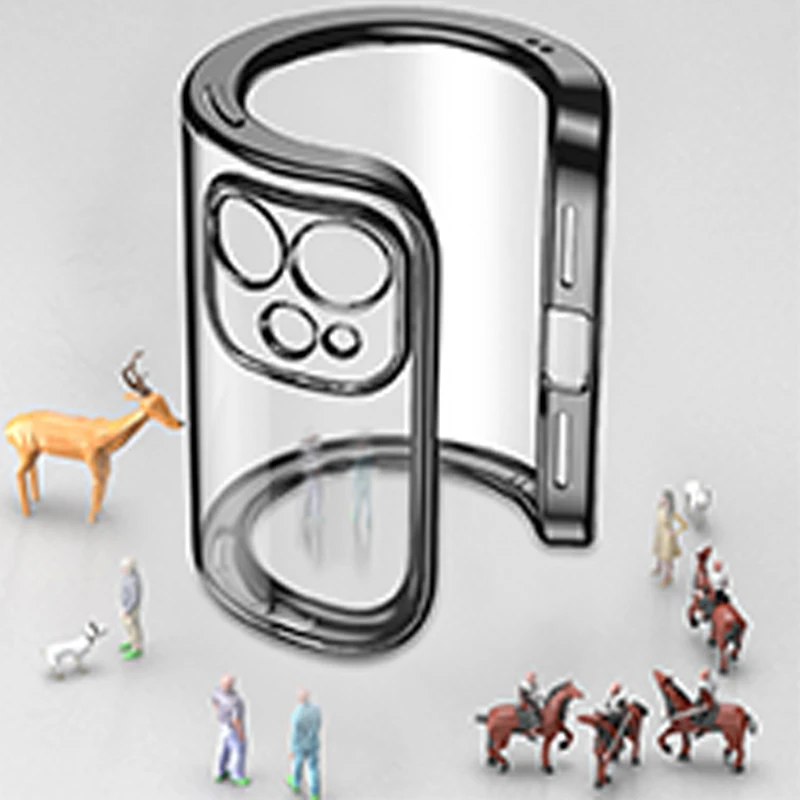 

1PC Smart Phone Case Electroplating Transparent Protective Case Shockproof Liquid Silicone Phone Case For iPhone 11/12 Series